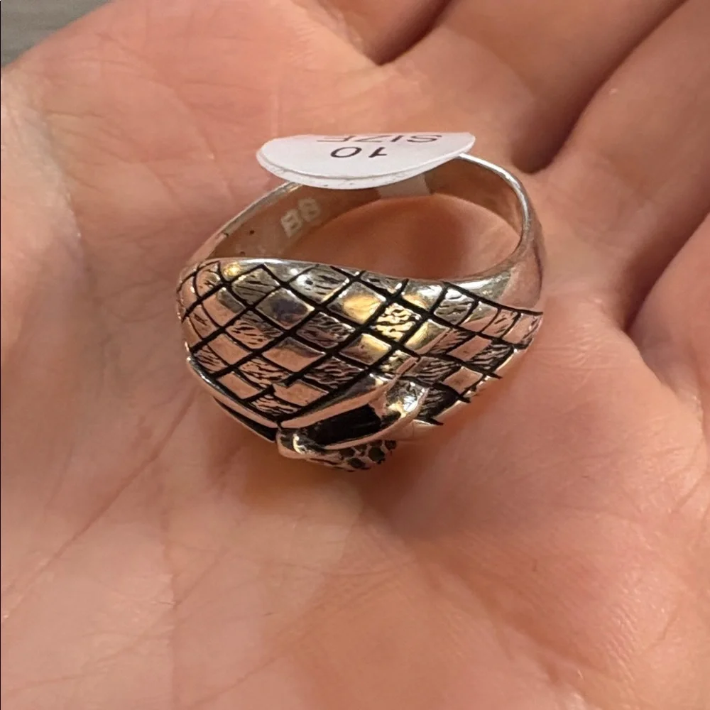 NWT 925 solid silver 8.5‎ gram skull ring size 10